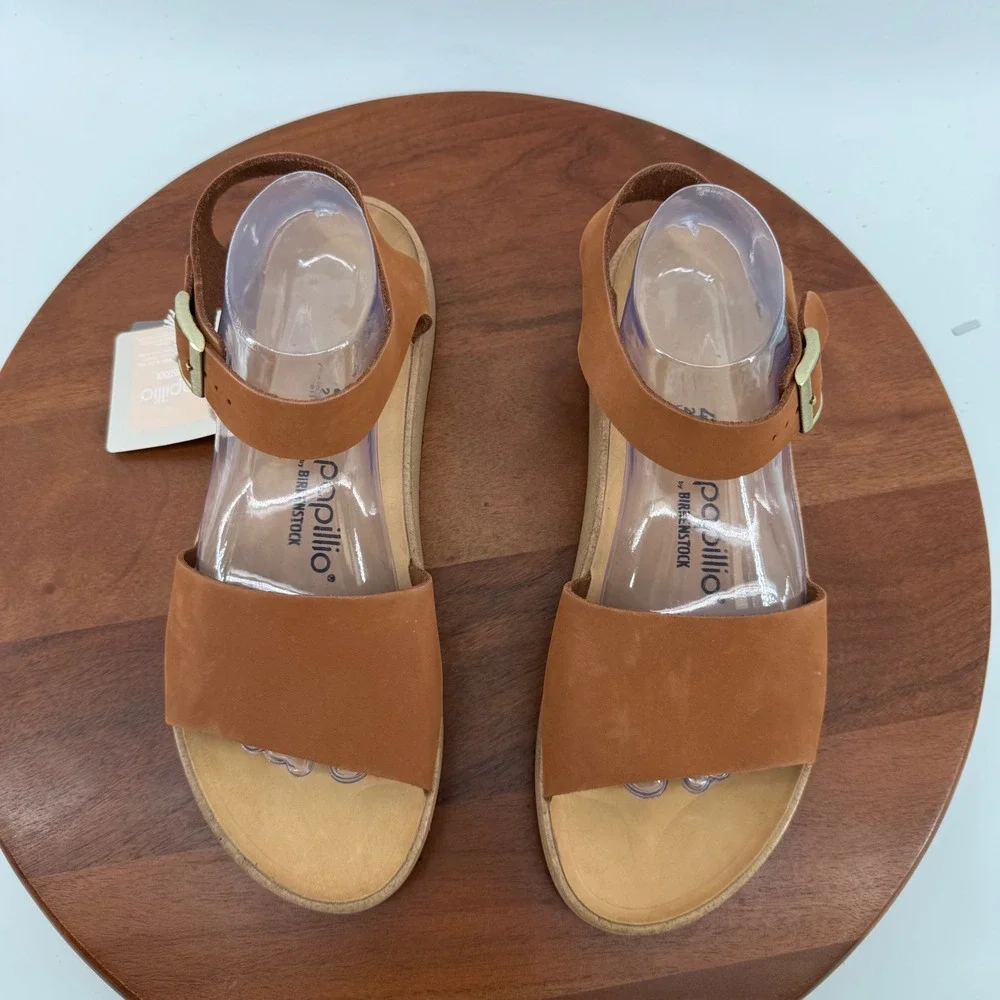 Papillio Birkenstock Glenda Sandals Womens Pecan Brown Nubuck Platform 42 L11 M9